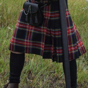 Vintage Scottish Plaid Wrap Skirt for Christmas Irish Design Tartan Kilt NEW